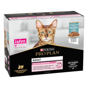 ProPlan Delicate Digestion Adult Ternera y Pescados del Oceano Latas Multipack Gato (Salsa)