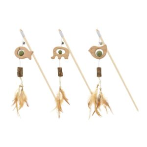 Nayeco Catnip Vara Animales Madera con Pluma