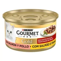 Gourmet Gold Bocaditos en Salsa con Salmon y Pollo
